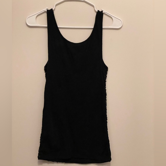 Black Old Navy Full Front Sequin Rib Tank Top, Size M - Picture 3 of 3
